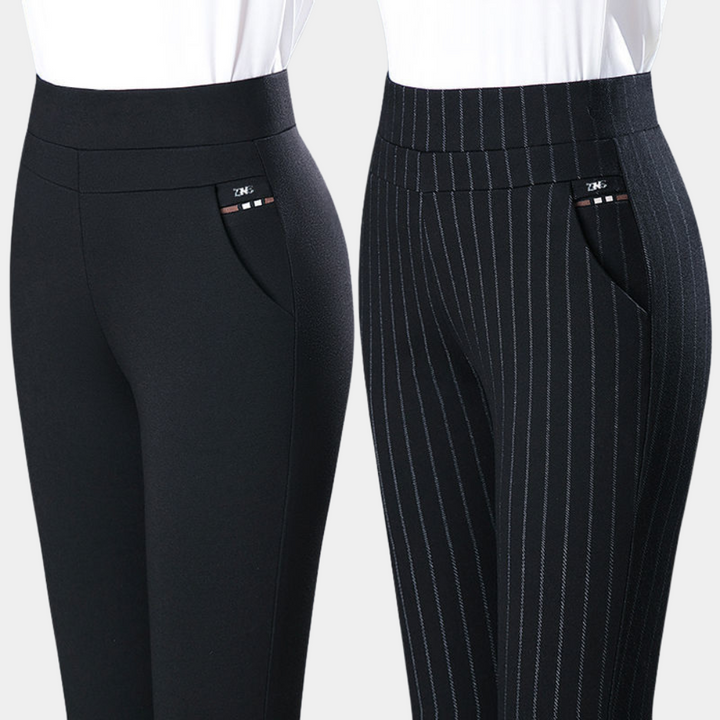 Stylish Stretch Ladies' Trousers - Elara-Black-M-The Livary