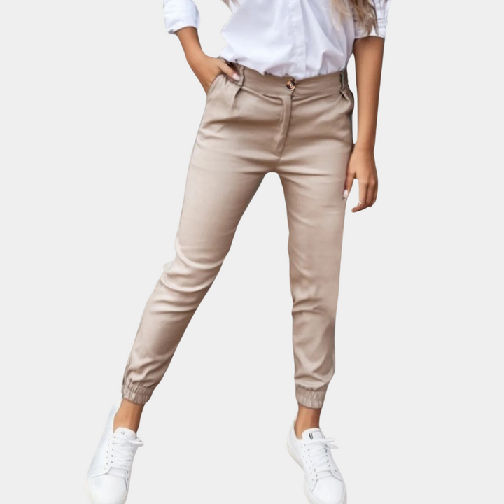 Comfortable Ladies' Trousers - Amelia-Khaki-S-The Livary