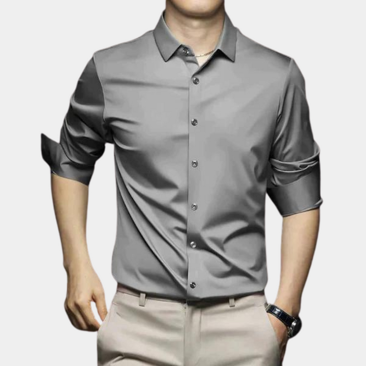 Wrinkle-free Timeless Men's Shirt - Mason-Dark grey-S-The Livary