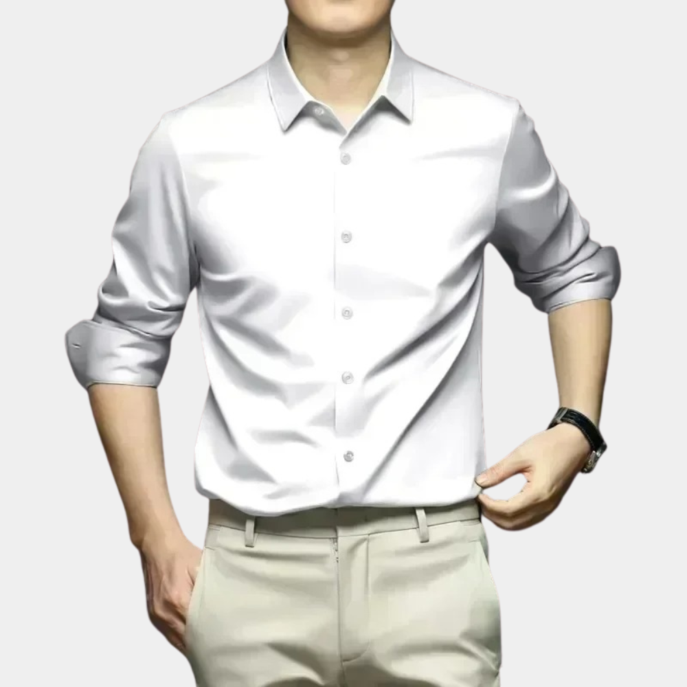 Wrinkle-free Timeless Men's Shirt - Mason-White-S-The Livary