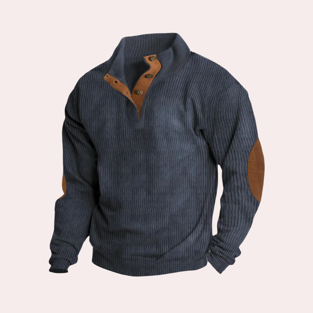 Comfortable Corduroy Sweater for Men - Milan-Blue-S-The Livary