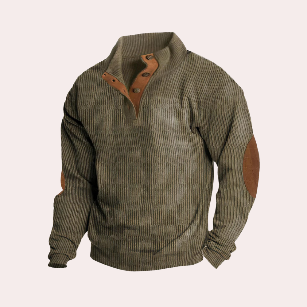 Comfortable Corduroy Sweater for Men - Milan-Green-S-The Livary