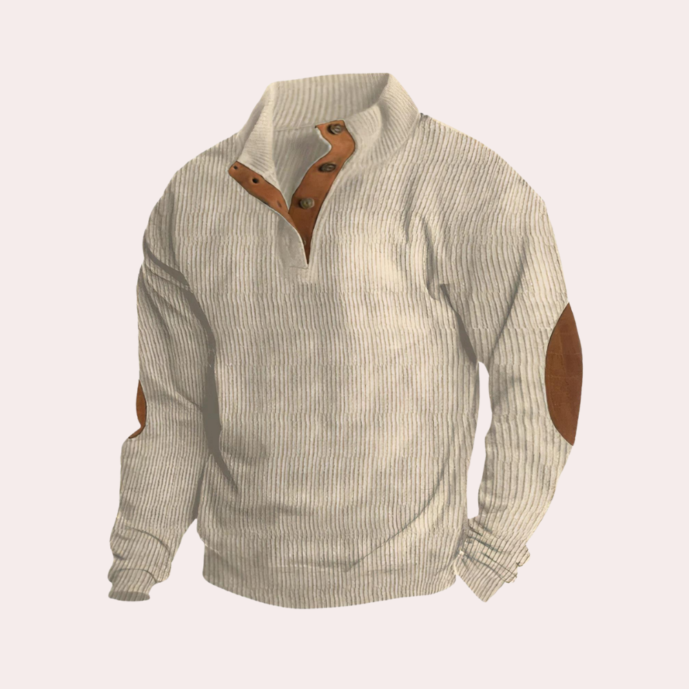 Comfortable Corduroy Sweater for Men - Milan-Khaki-S-The Livary