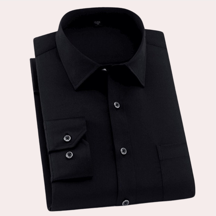 Wrinkle-Free Stretch Men's Shirt - Vince-Black-S-The Livary