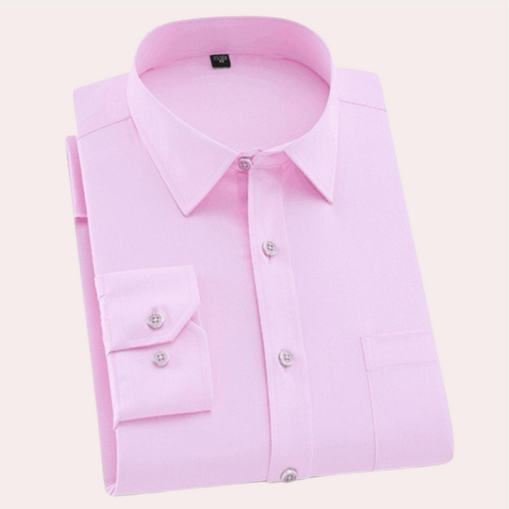 Wrinkle-Free Stretch Men's Shirt - Vince-Pink-S-The Livary