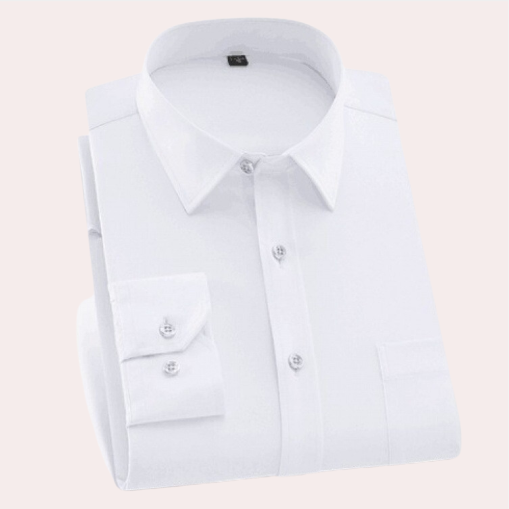 Wrinkle-Free Stretch Men's Shirt - Vince-White-S-The Livary