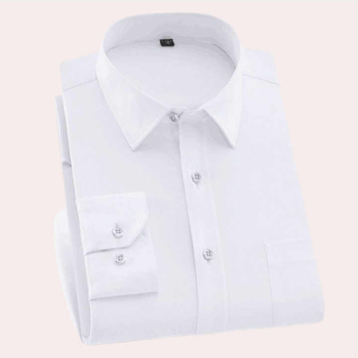 Wrinkle-Free Stretch Men's Shirt - Vince-White-S-The Livary