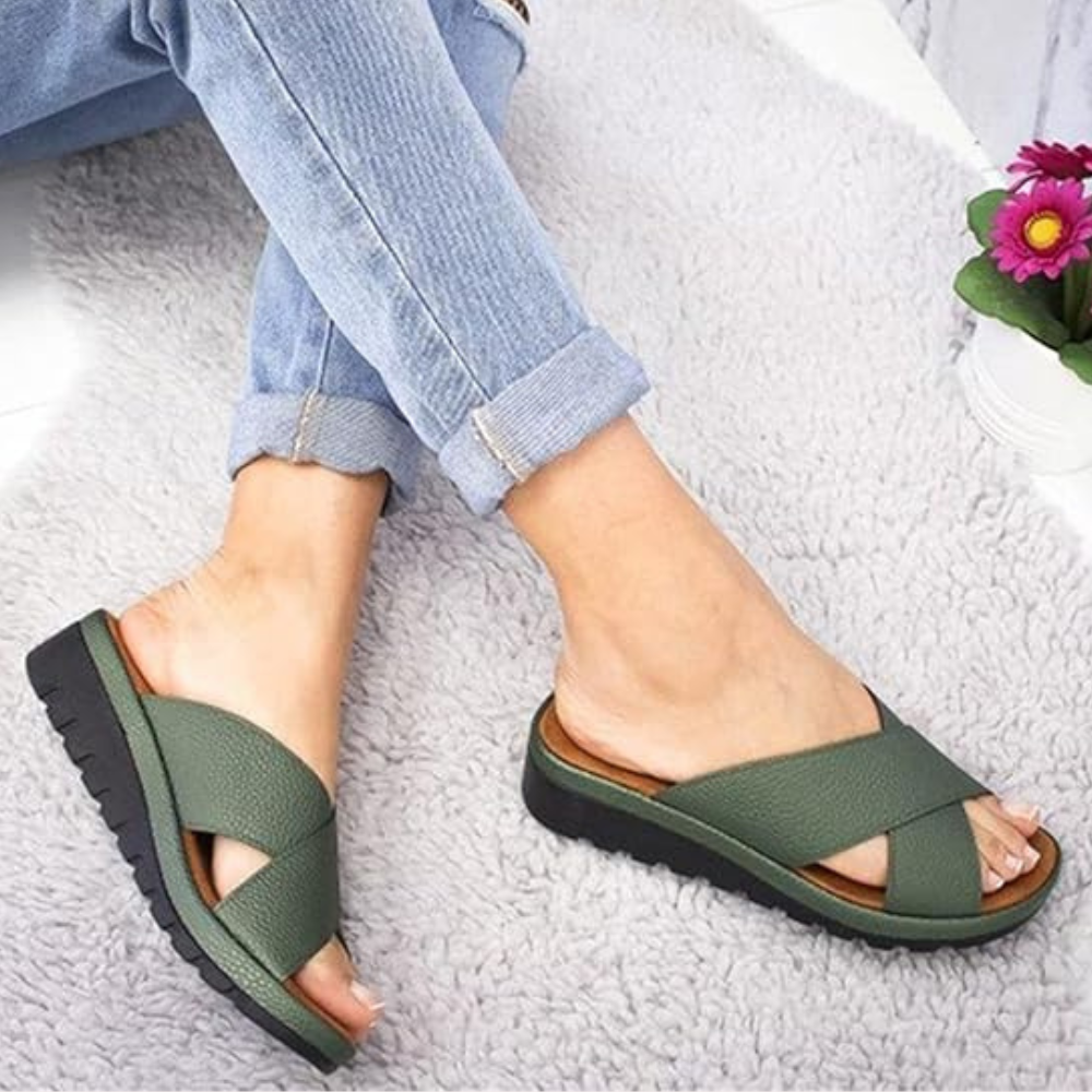 Comfortable Ladies' Sandals - Nova-Green-2.5-The Livary