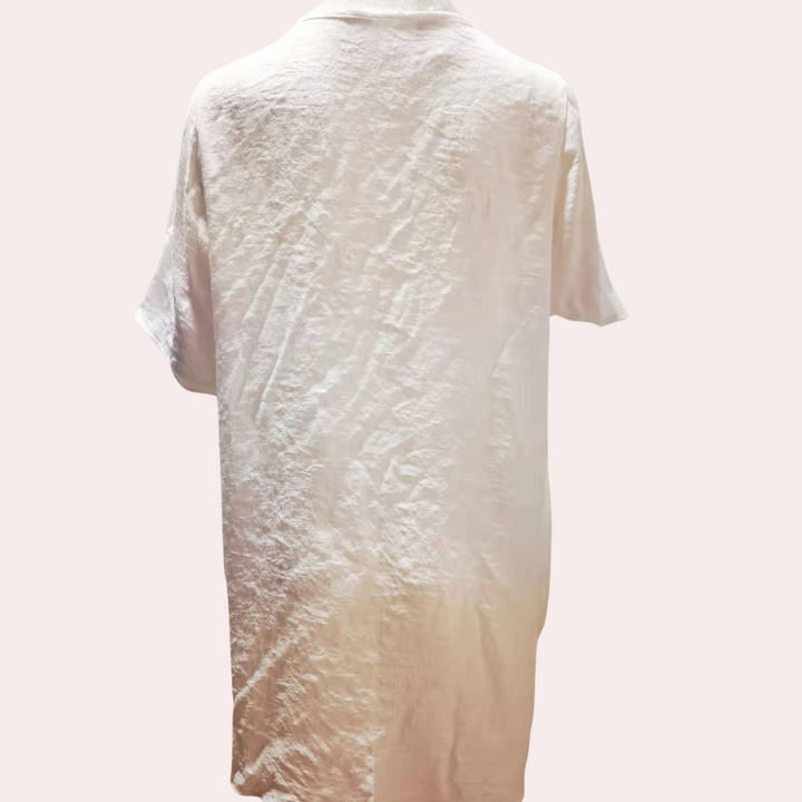 Kate - Comfortable Shirt Dress for Women-White-S-The Livary