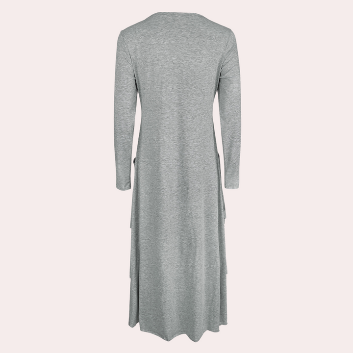 Stylish Long Dress - Naomi-Light Grey-S-The Livary