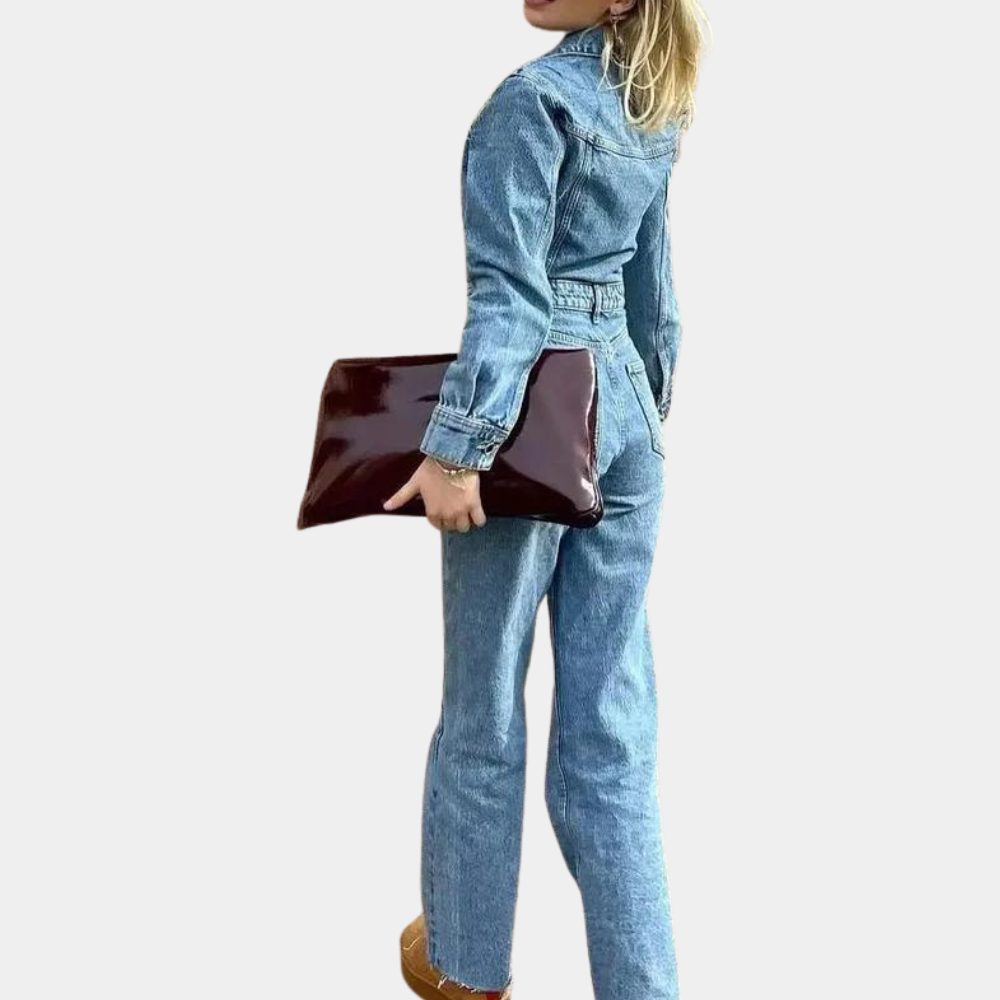 Stylish Denim Jumpsuit - Lyra-Blue-XS-The Livary
