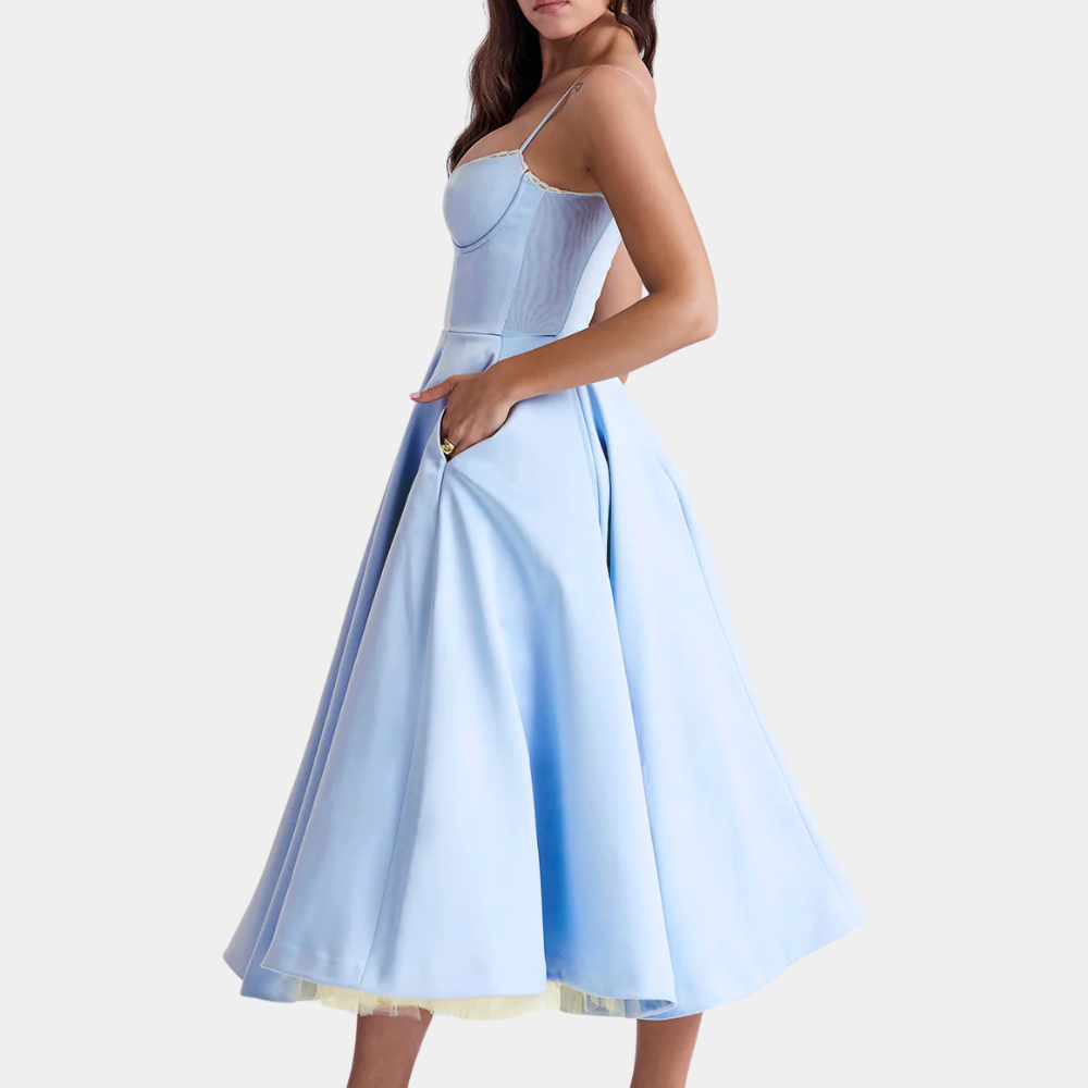 Fashionable Midi Dress - Elena-White-2XS-The Livary