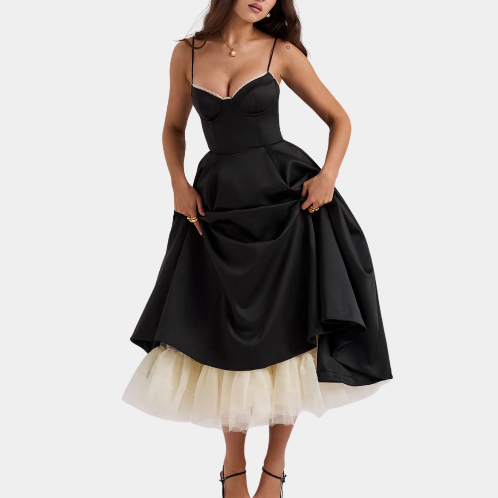 Fashionable Midi Dress - Elena-Black-2XS-The Livary