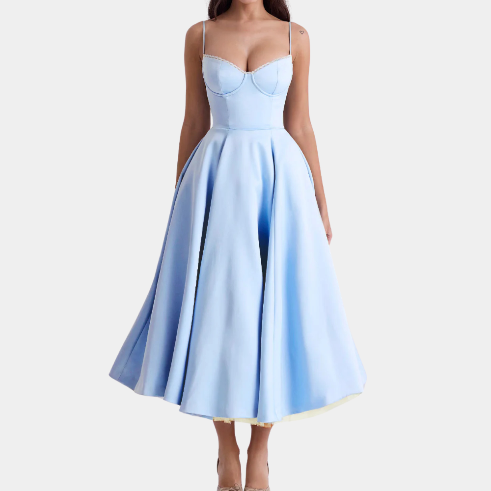 Fashionable Midi Dress - Elena-Blue-2XS-The Livary