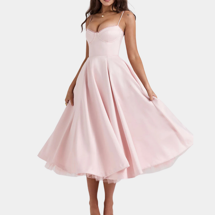 Fashionable Midi Dress - Elena-Pink-2XS-The Livary