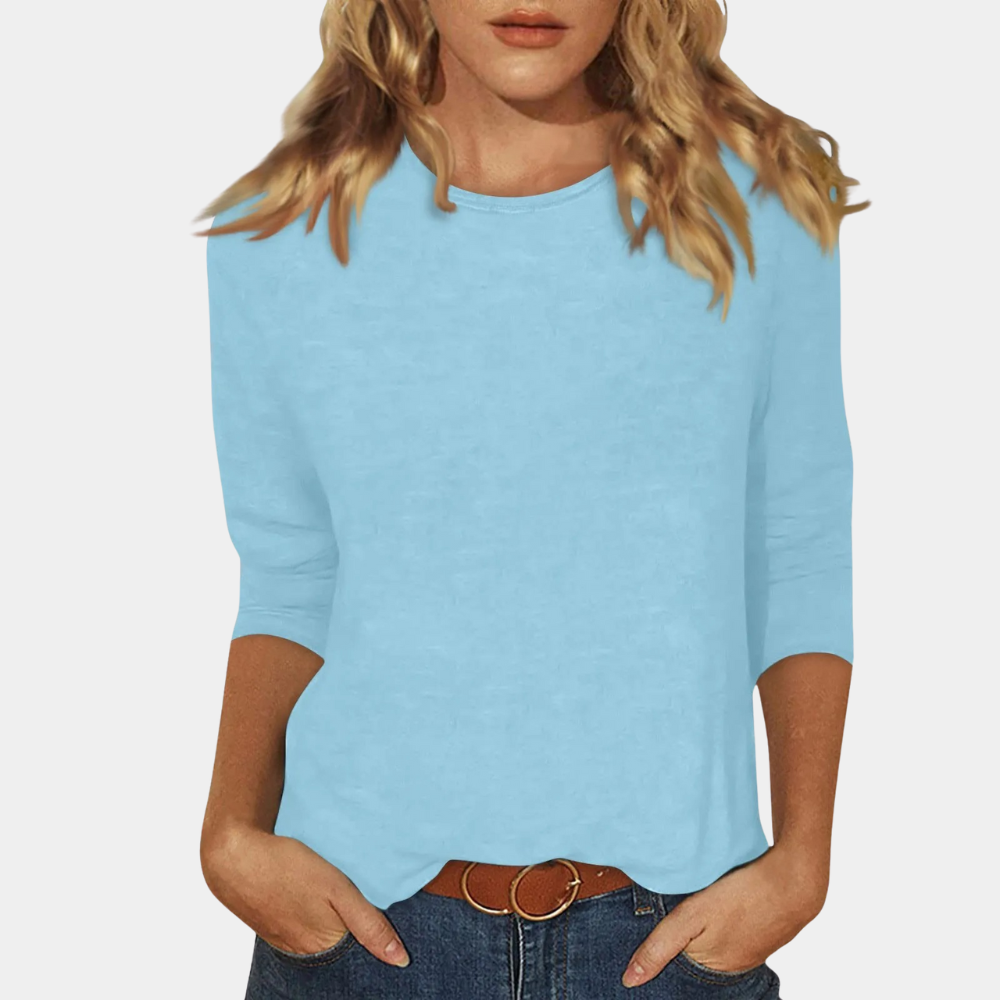 Trendy Ladies Shirt with Long Sleeves - Livia-Blue-S-The Livary