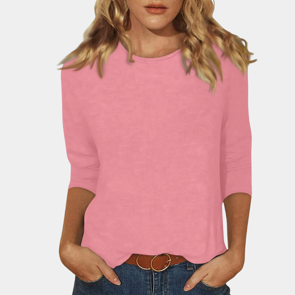 Trendy Ladies Shirt with Long Sleeves - Livia-Pink-S-The Livary
