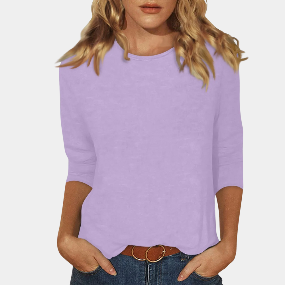 Trendy Ladies Shirt with Long Sleeves - Livia-Purple-S-The Livary