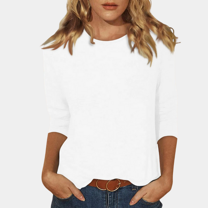 Trendy Ladies Shirt with Long Sleeves - Livia-White-S-The Livary