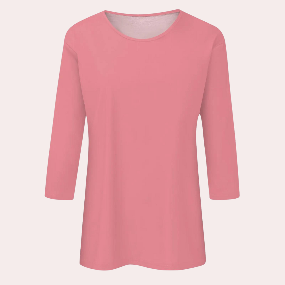 Trendy Ladies Shirt with Long Sleeves - Livia-Pink-S-The Livary