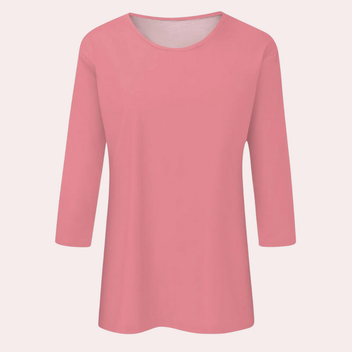 Trendy Ladies Shirt with Long Sleeves - Livia-Pink-S-The Livary
