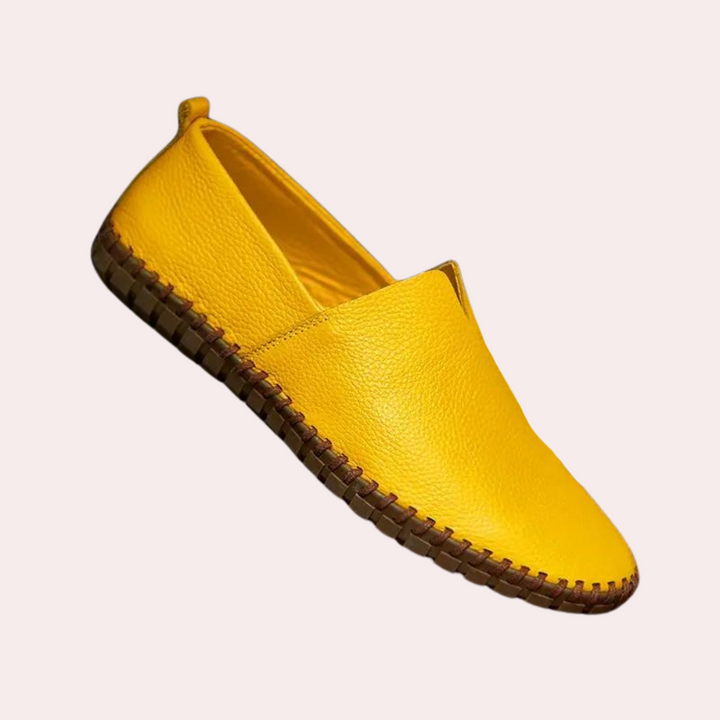 Comfortable Leather Slip-Ons for Men - Milan-Yellow-6.5-The Livary