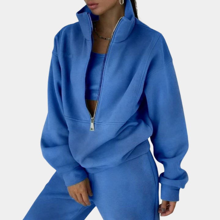 Casual Jogging Suit Set for Women - Riva-Blue-S-The Livary