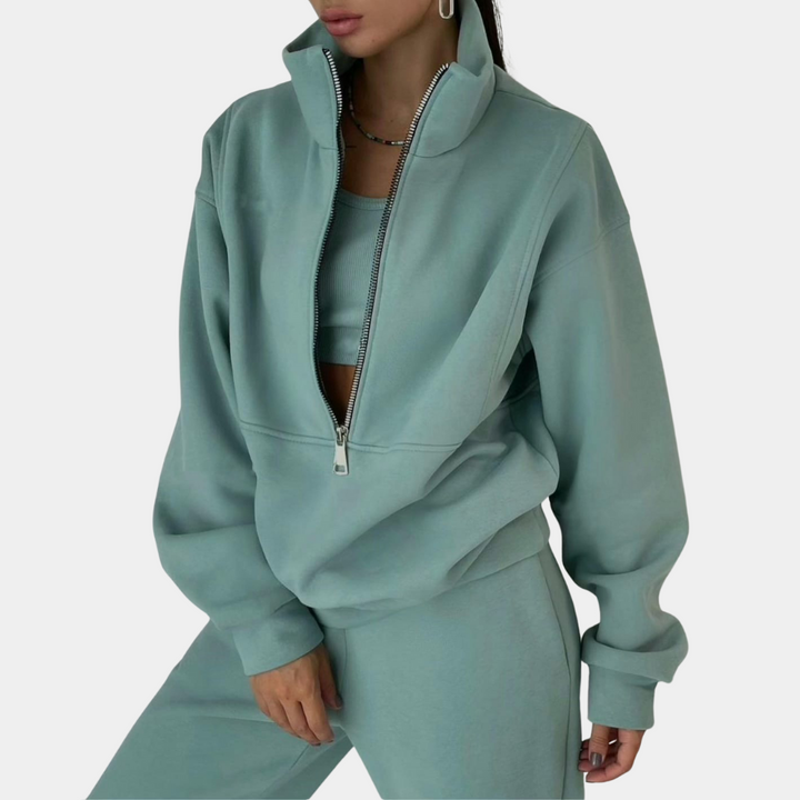 Casual Jogging Suit Set for Women - Riva-Green-S-The Livary