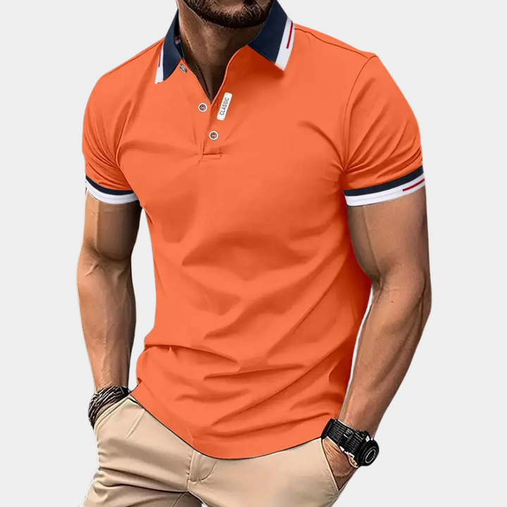 Stylish Orange Men's Polo - Jules-S-The Livary