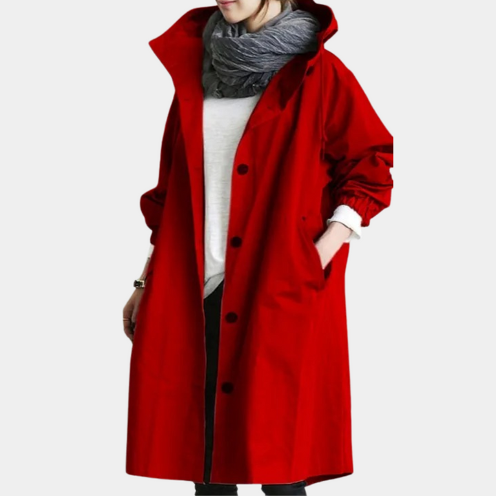 Trendy Long Ladies Jacket - Alessia-Red-XS-The Livary
