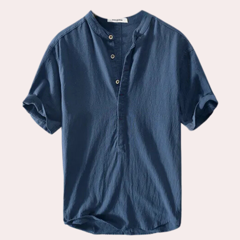 Comfortable Summer Shirt for Men - Milo-Dark blue-S-The Livary
