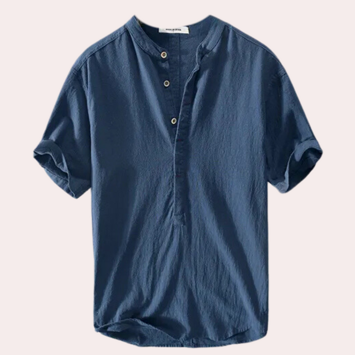 Comfortable Summer Shirt for Men - Milo-Dark blue-S-The Livary