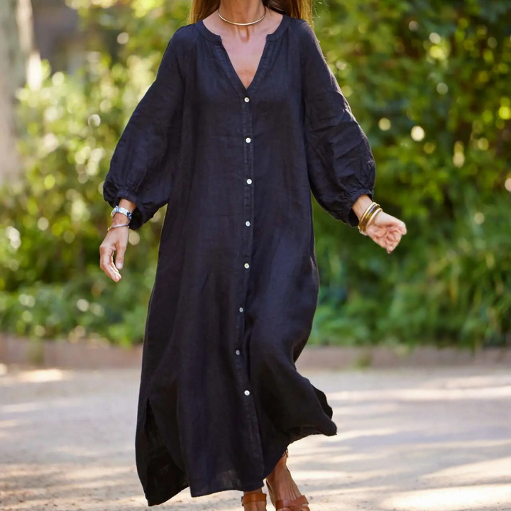 Lightweight Long Summer Dress - Naomi-Black-2XS-The Livary