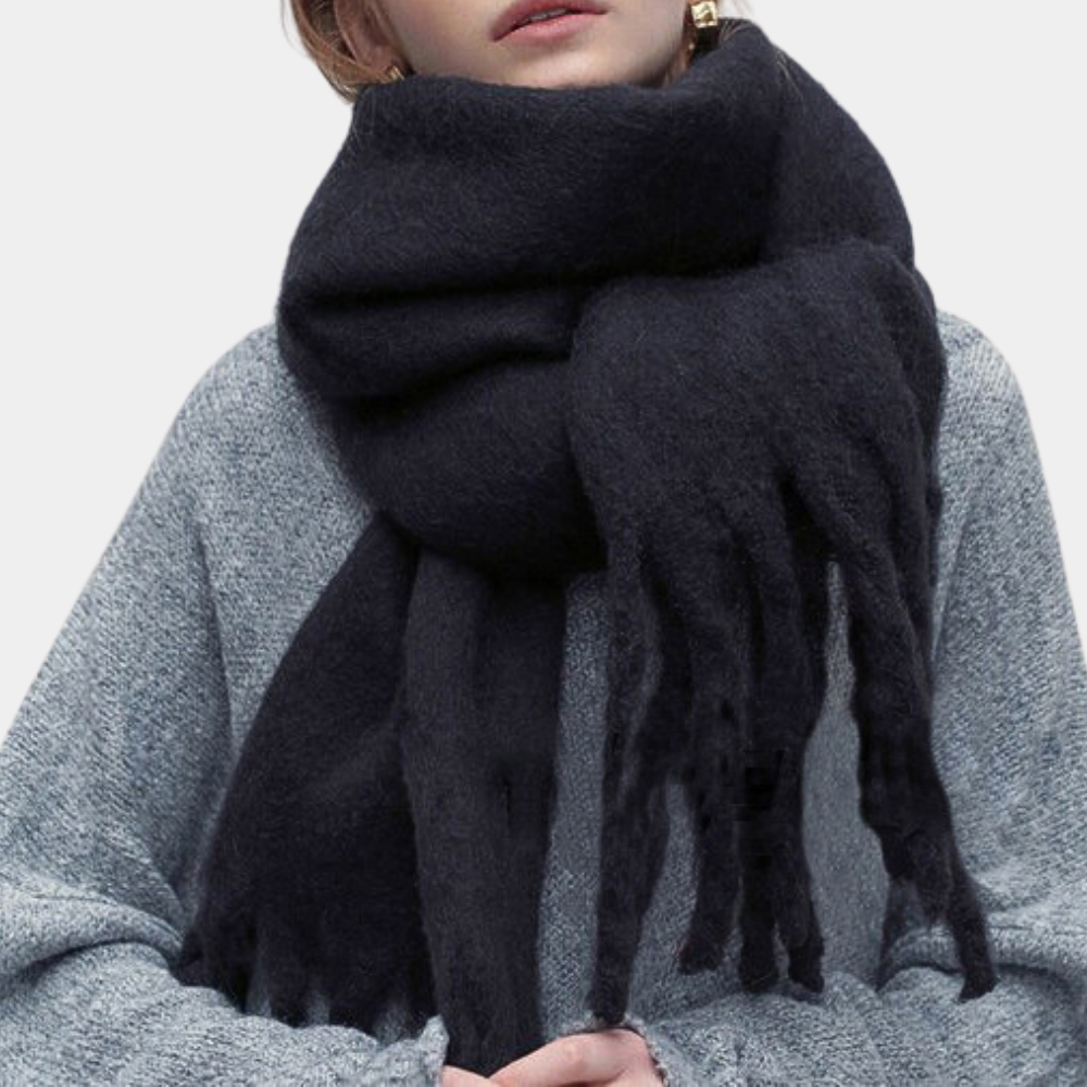 Stylish and Soft Women's Scarf - Elise-Black-The Livary