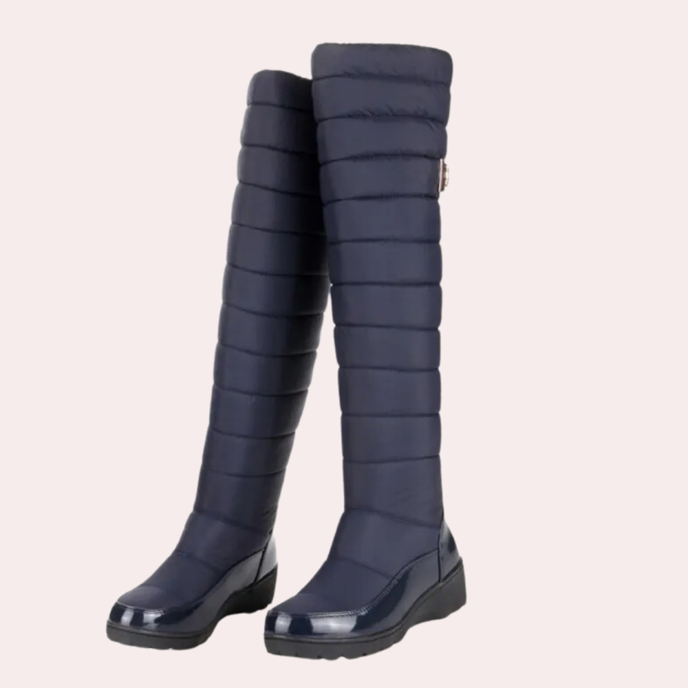 Warm Overknee Boots with Timeless Style - Sofia-Marine blue-3-The Livary