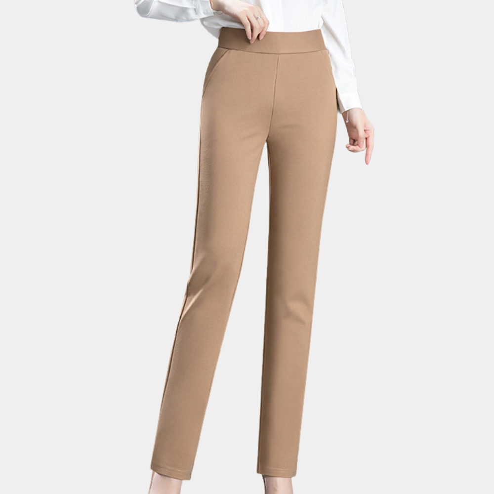Straight Ladies' Trousers with Timeless Design - Celeste-Dark blue-XS-The Livary