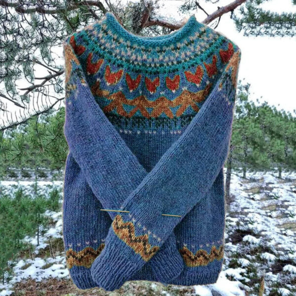 Jolie - Colourful Jumper for Women-Blue-XS-The Livary