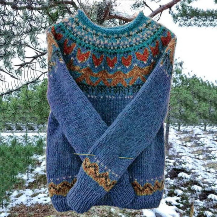 Jolie - Colourful Jumper for Women-Blue-XS-The Livary