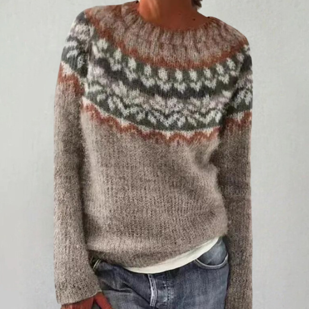 Jolie - Colourful Jumper for Women-Camel-XS-The Livary