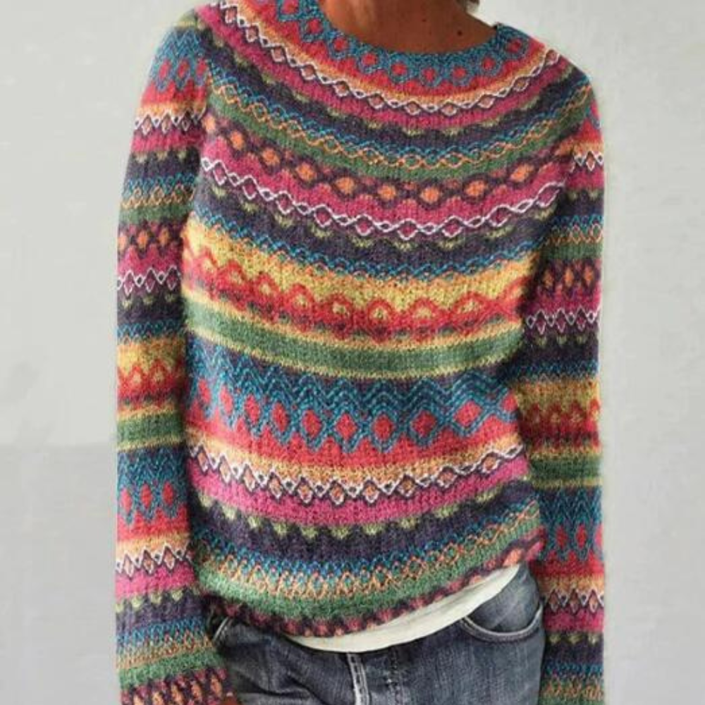 Jolie - Colourful Jumper for Women-Multicoloured-XS-The Livary