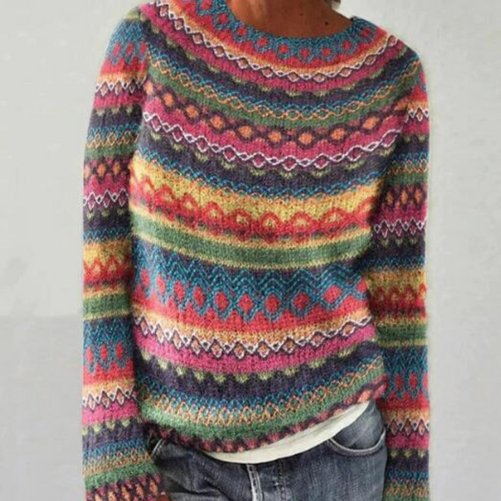 Jolie - Colourful Jumper for Women-Multicoloured-XS-The Livary