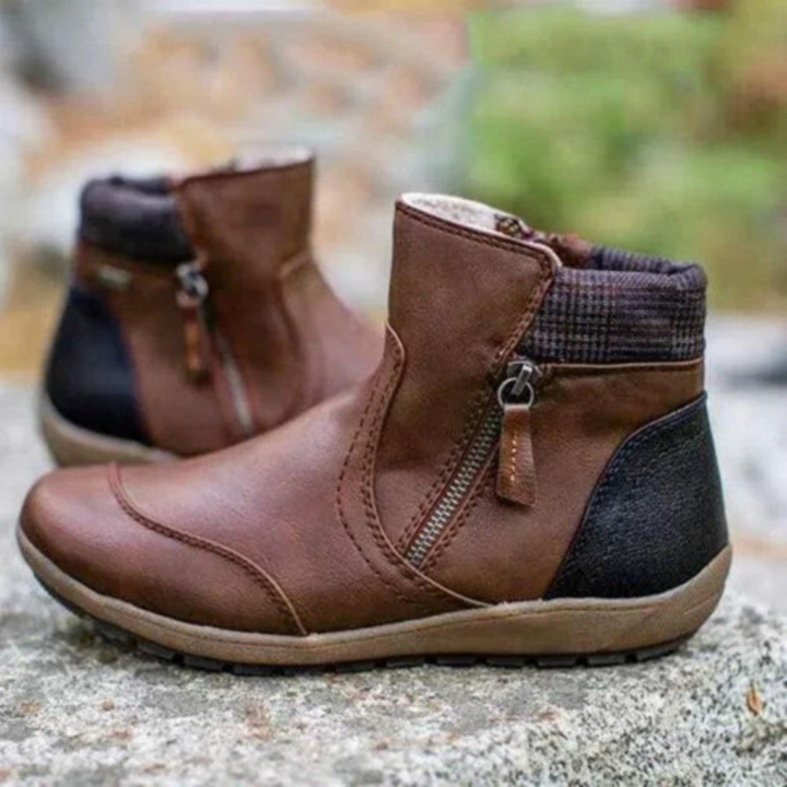 Stylish Waterproof Women's Boots - Isabeau-Brown-2.5-The Livary