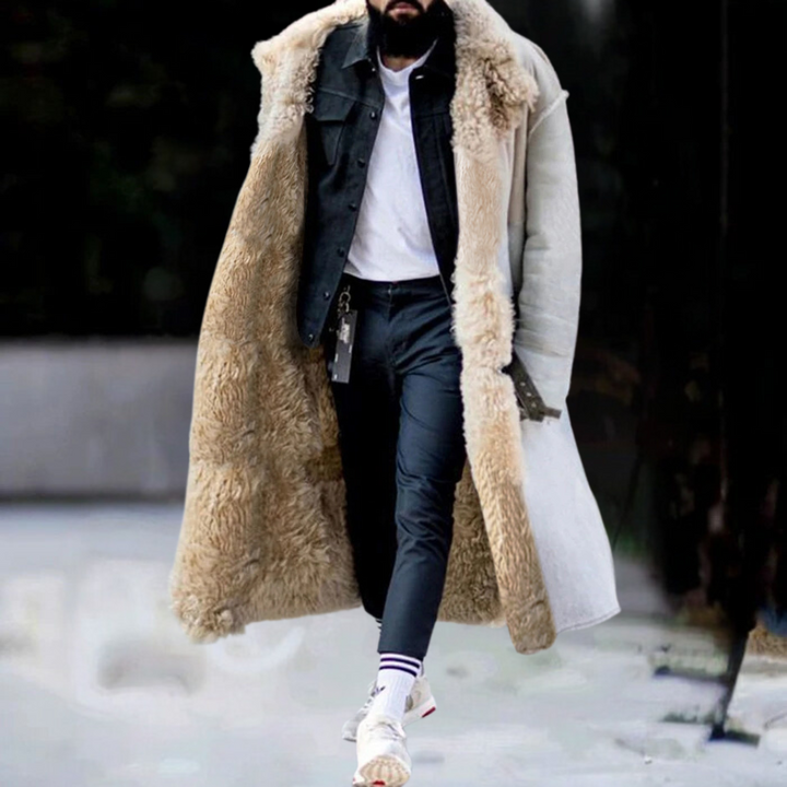 Trendy Long Warm Winter Coat for Men - Matteo-White-S-The Livary
