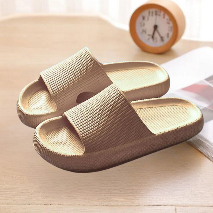 Comfortable Non-Slip Bath Slippers for Women - Elaya-Khaki-2.5-The Livary