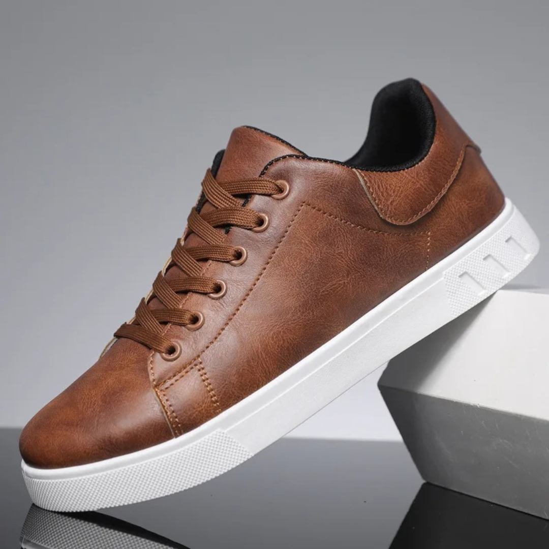 Stylish Leather Men's Shoes - Matteo-Dark brown-6-The Livary