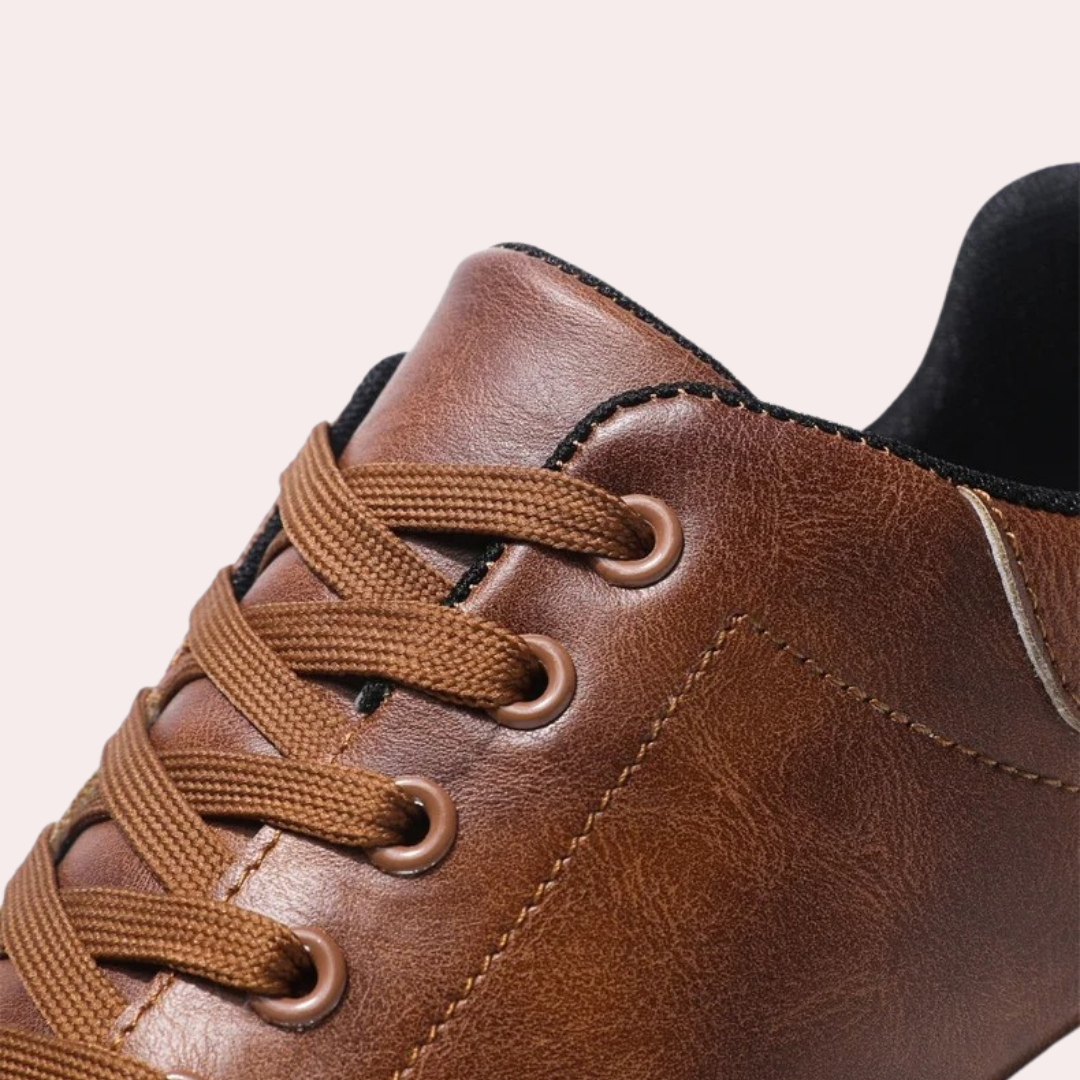 Stylish Leather Men's Shoes - Matteo-Dark brown-6-The Livary