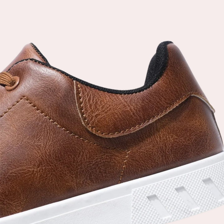 Stylish Leather Men's Shoes - Matteo-Dark brown-6-The Livary