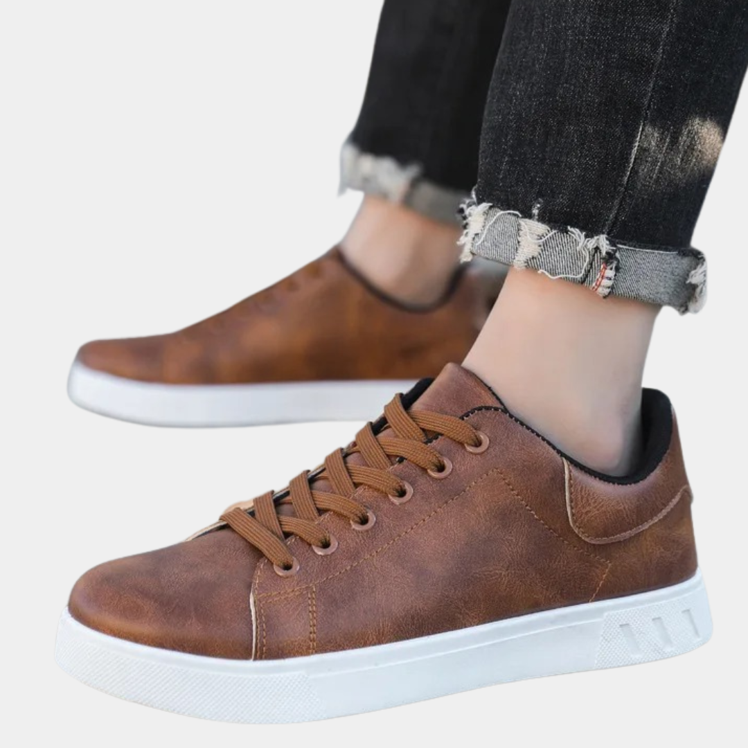 Stylish Leather Men's Shoes - Matteo-Dark brown-6-The Livary