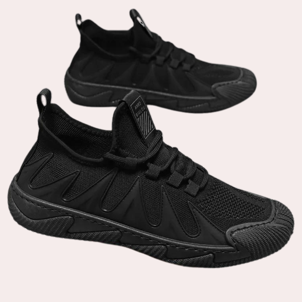 Trendy Lightweight and Breathable Men's Sneakers - Black-Black-6-The Livary