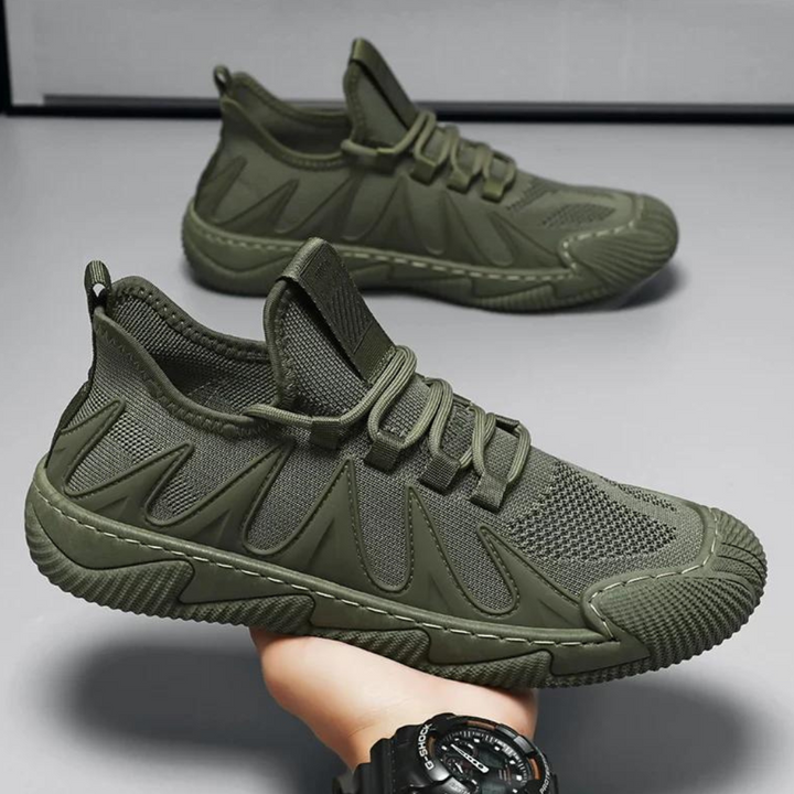 Trendy Lightweight and Breathable Men's Sneakers - Black-Green-6-The Livary